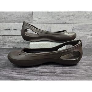 Crocs Kadee Flats Women’s Size 11 Espresso Brown Slip-On Comfort Ballet Shoes